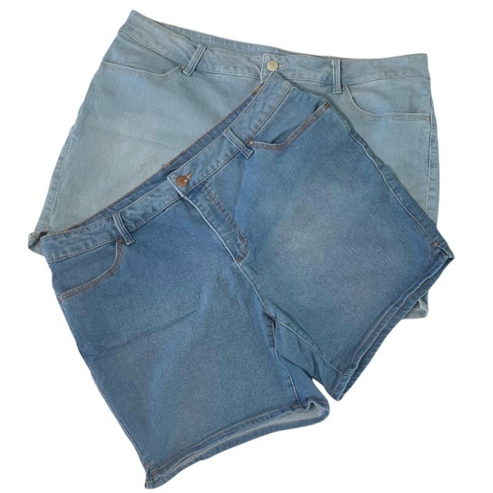 FADED GLORY Bundle of 2 Denim Stretch Shorts Sz 20W